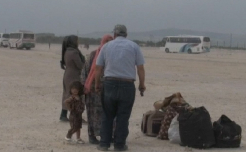 Şam’dan tahliye edilen ilk kafile Halep’e ulaştı