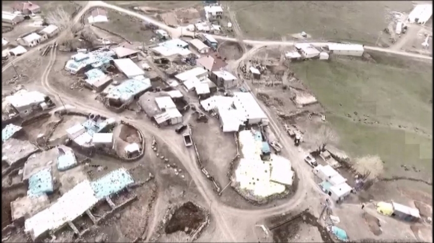 Erzurum’da karantinaya alınan mahalleler havadan görüntülendi