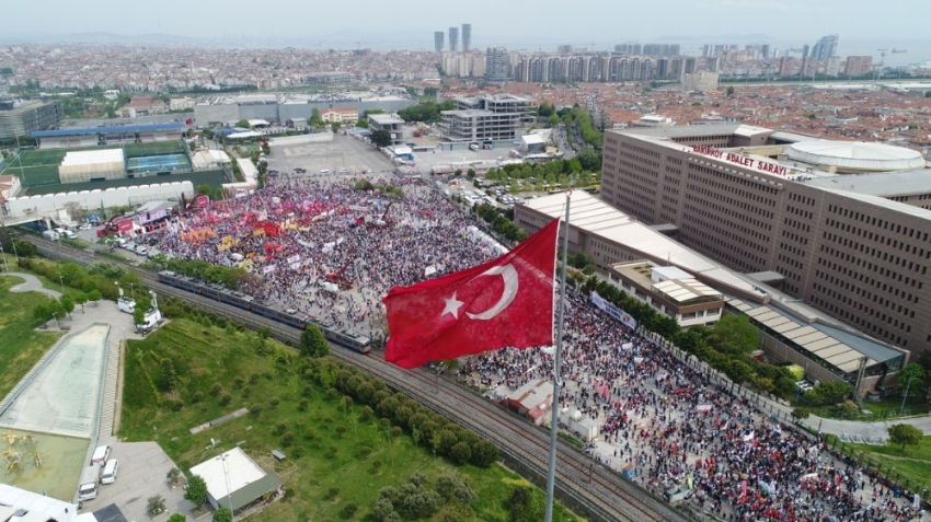 Bakırköy miting alanındaki kutlamalar havadan görüntülendi