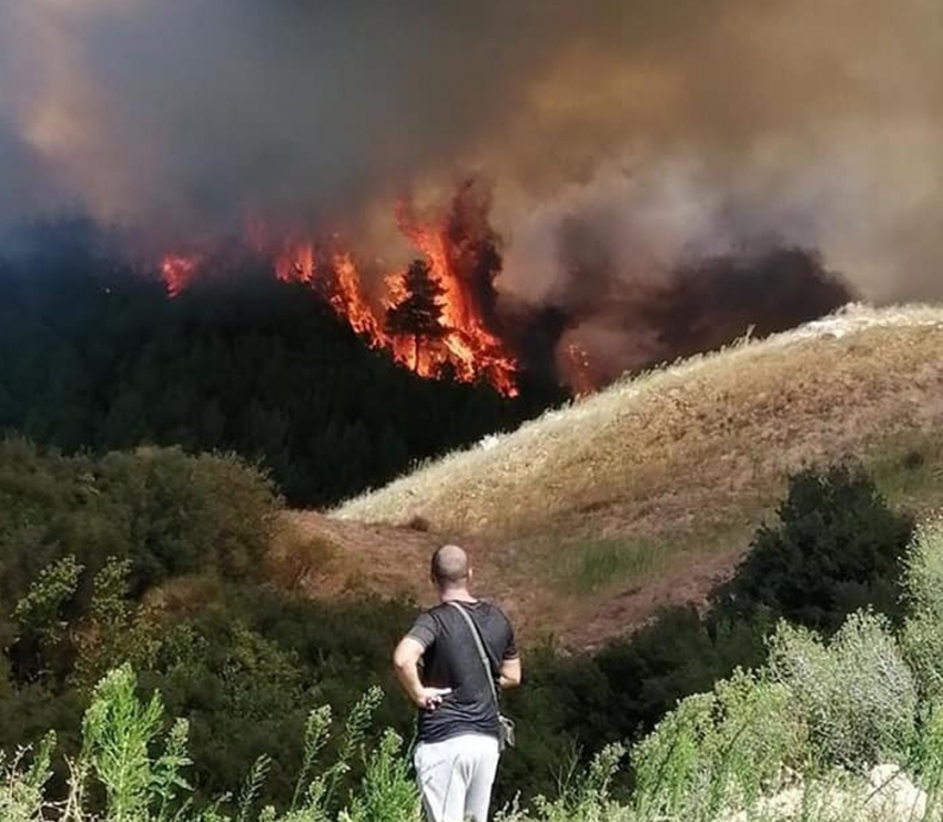 Yangında hastalar tahliye ediliyor