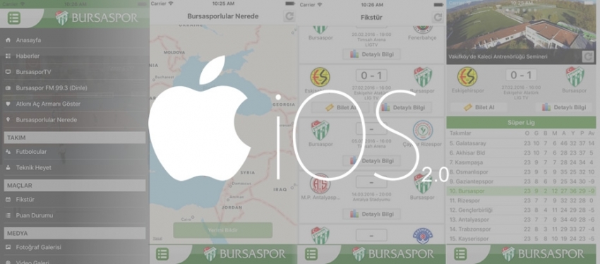 Bursaspor IOS 2.0 yayında!