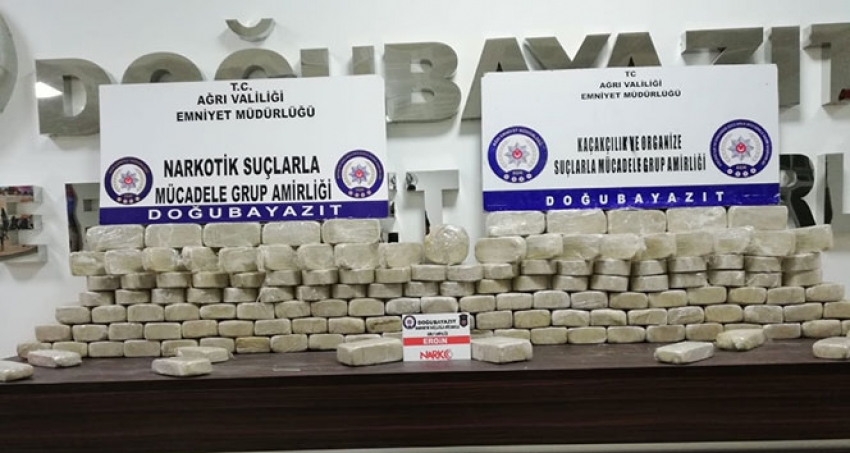 Ağrı'da 108 kilo eroin ele geçirildi