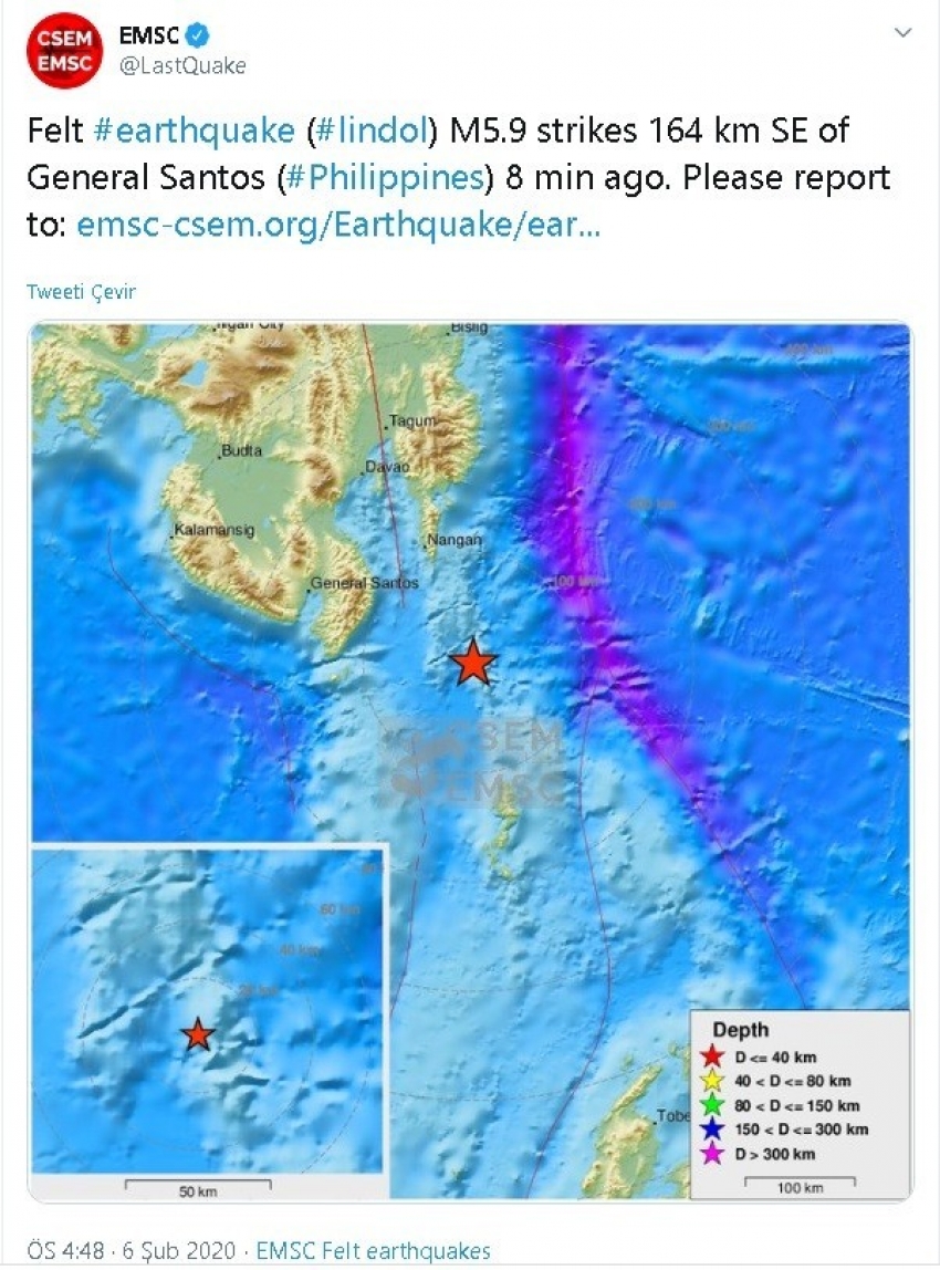 Filipinler’de 6.0 büyüklüğünde deprem