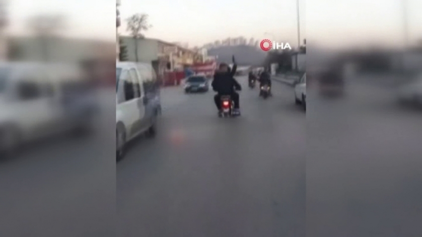 Silahlı magandalar motosiklet üzerinde dehşet saçtı