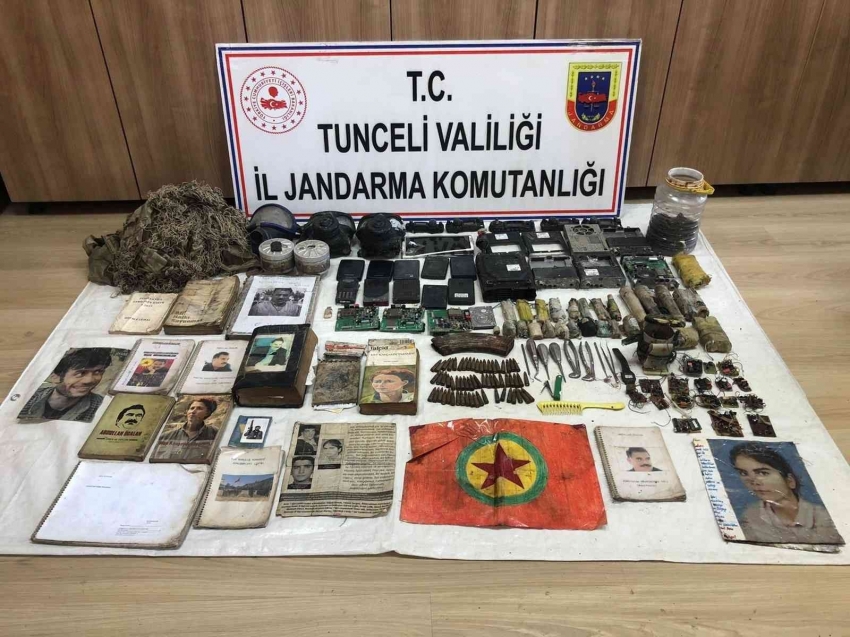 Tunceli’de mühimmat ve yaşam malzemeleri ele geçirildi