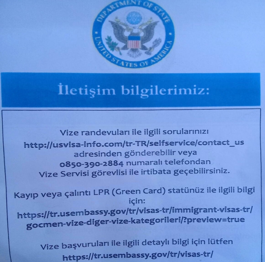 Vize için gelenlere bu kağıt veriliyor