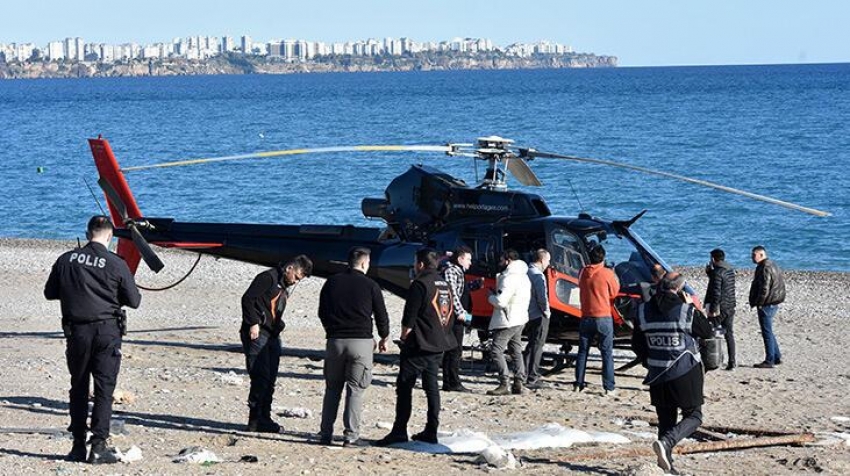 Bisiklet turu takibinde helikopter arızalandı, sahile acil iniş yapıldı