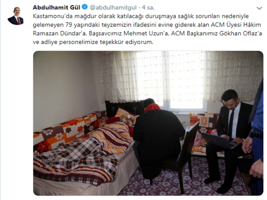 Vatandaşın ayağına giden hakime teşekkür etti