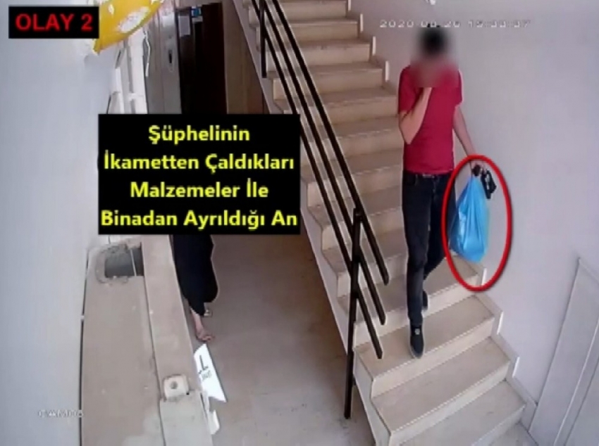 Önce kameralara yakalandı sonra polise