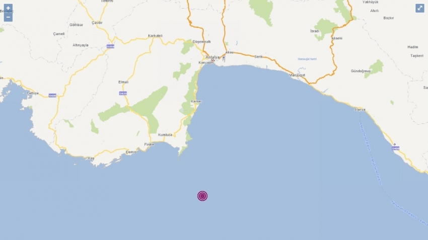 Akdeniz açıklarında 3.5 büyüklüğünde deprem