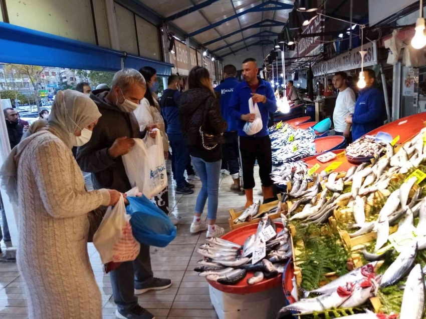 Bandırma balık halinde hamsi ve lüfer bolluğu