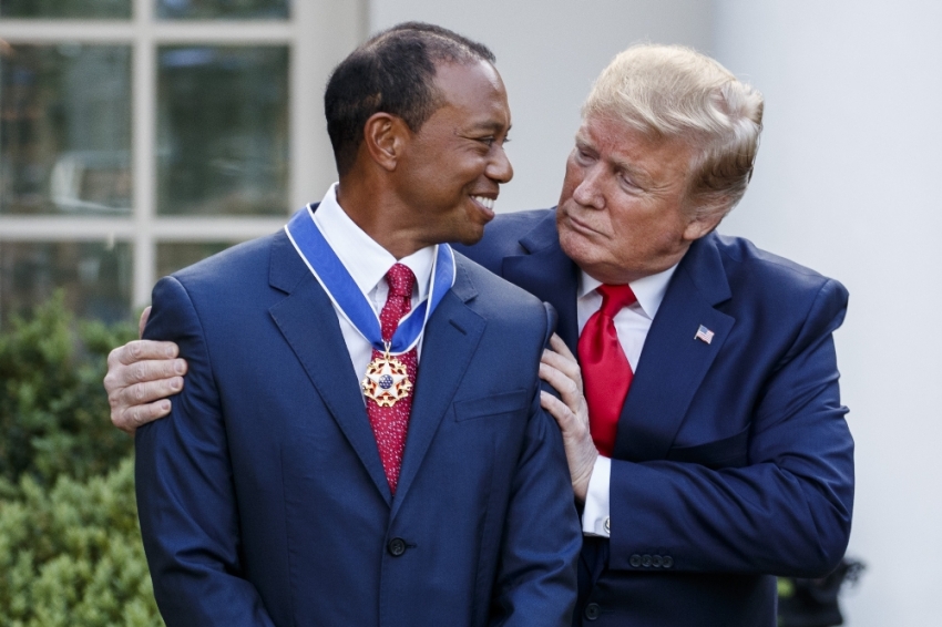 Trump’tan golfçü Tiger Woods’a Özgürlük Madalyası