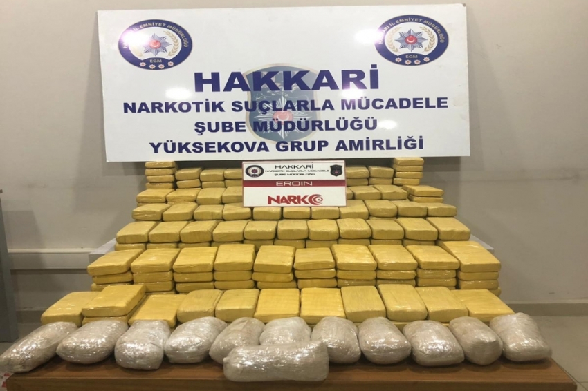 Yüksekova’da 125 kilo eroin ele geçirildi