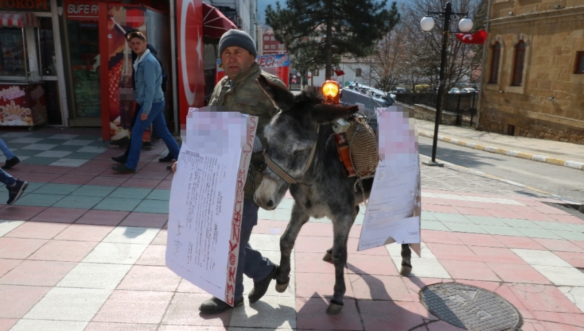 Yozgat’ta eşekli eylem