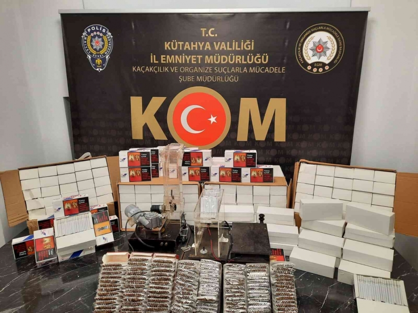 Kütahya’da 53 bin 340 adet makaron ele geçirildi