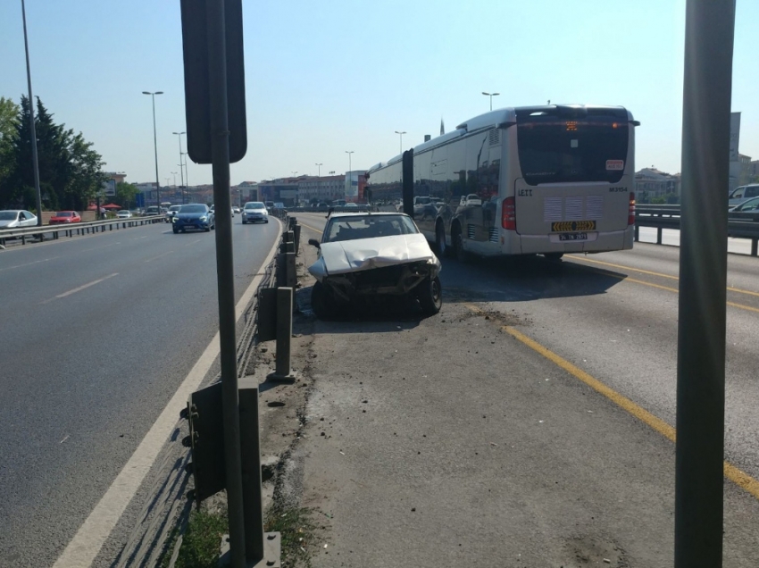 Metrobüs yolunda ilginç görüntü