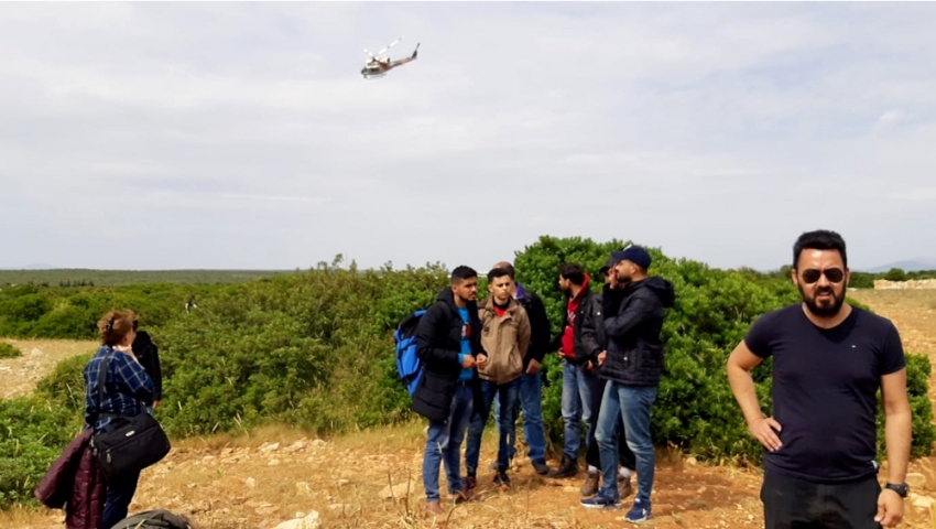 Didim’de helikopter destekli mülteci operasyonu