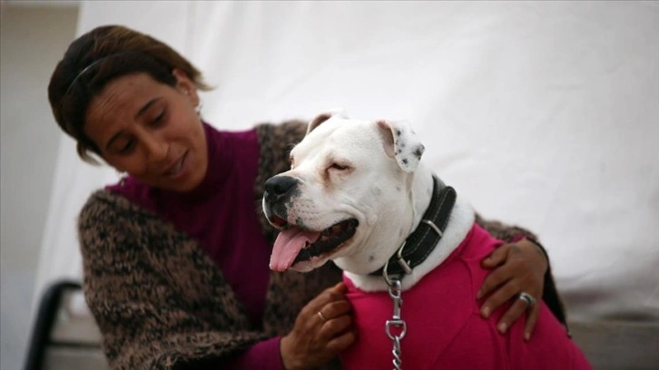 Ağır hasarlı binaya girerek kurtardığı köpeği 