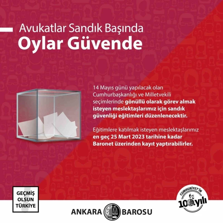 Ankara Barosu’ndan avukatlara "sandık güvenliği eğitimi"