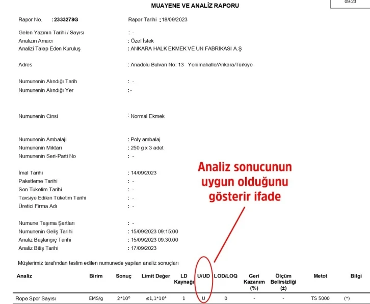 Ankara Halk Ekmek, ’bakteri’ iddialarını yalanladı
