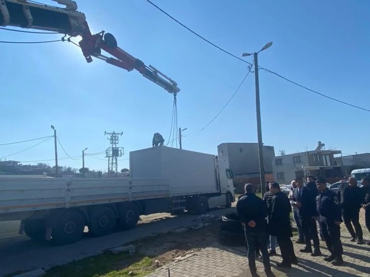 Ayvacık depreminde kullanılan konteynerlar afet bölgesine gönderildi
