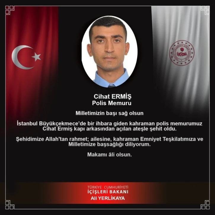 Bakan Yerlikaya’dan baş sağlığı mesajı
