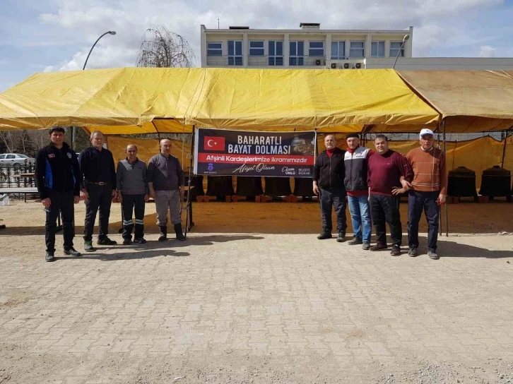 Bayat belediyesi deprem bölgesinde 4 bin 500 kişiye dolma ikram edecek
