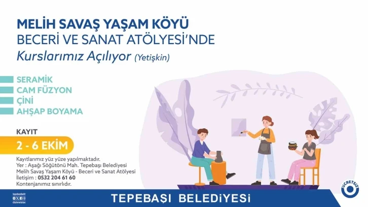 Beceri ve sanat atölyesi için kayıtlar başlıyor
