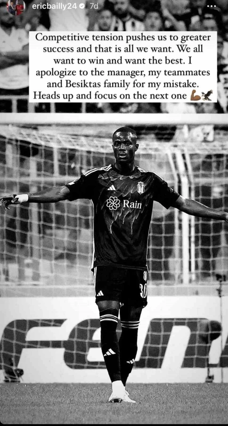 Beşiktaş’ta Bailly özür diledi
