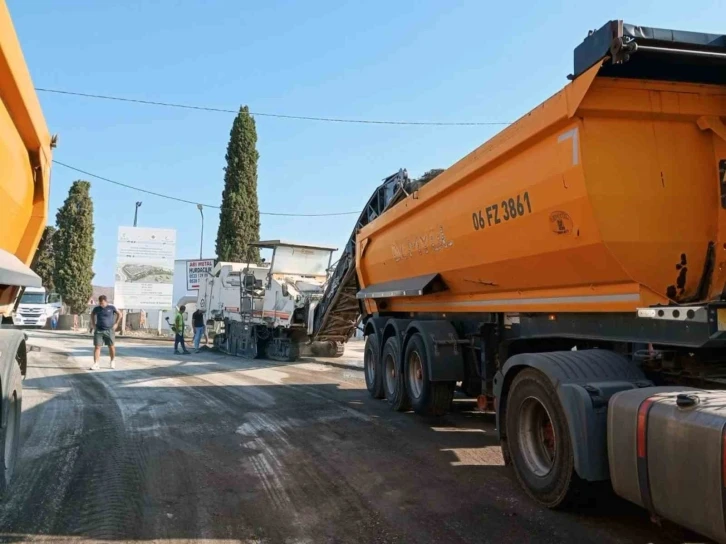 Bodrum’da sıcak asfalt çalışması başladı
