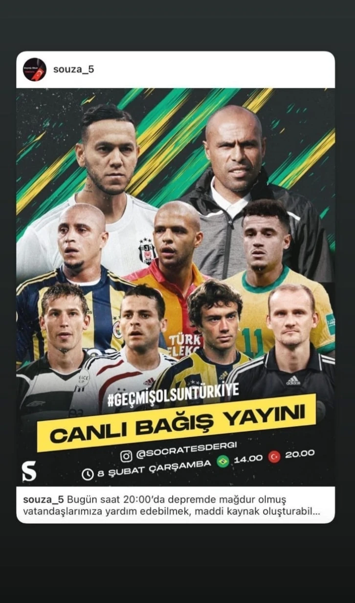 Brezilyalı futbolcular, yardım yayını düzenleyecek
