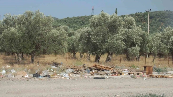 Burhaniye’de çöplük yangınına köpüklü müdahale
