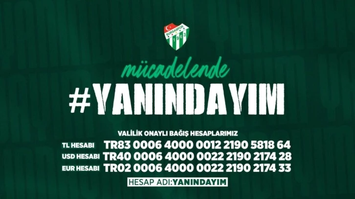 Bursaspor'un "Yanındayım" Kampanyasında Rakam Büyüyor!