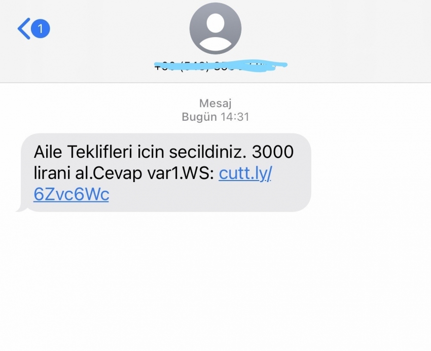 Bu mesaja dikkat; SMS ile linke yönlendiriyorlar