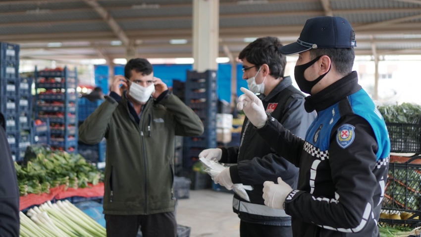 Kestel'de pazar yerlerinde koronavirüs tedbirleri