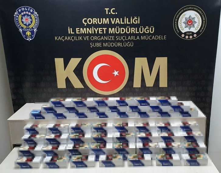 Çorum polisinden kaçak alkol ve sigara operasyonu