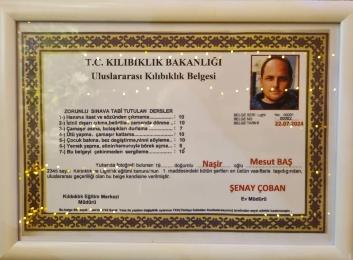 Damada ‘uluslararası kılıbıklık belgesi’