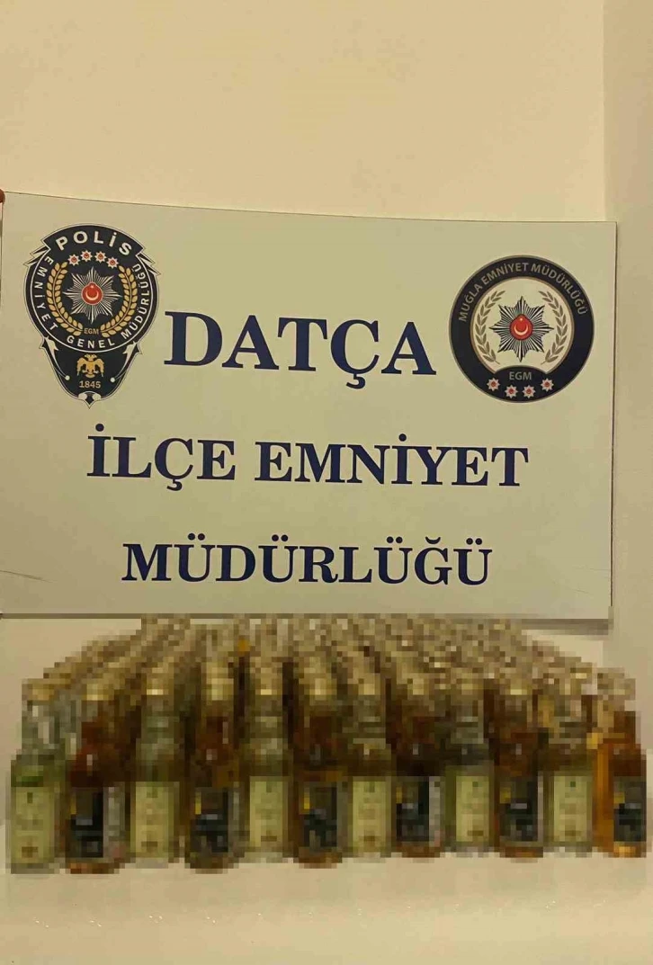 Datça’da 157 şişe kaçak içki ele geçirildi
