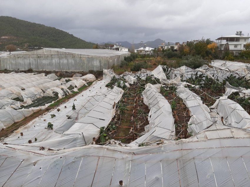 Anamur’da hortum seraları yıktı