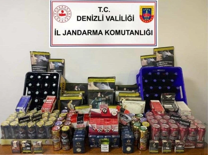 Denizli’de jandarmanın operasyonunda yüzlerce kaçak makaron ele geçirildi
