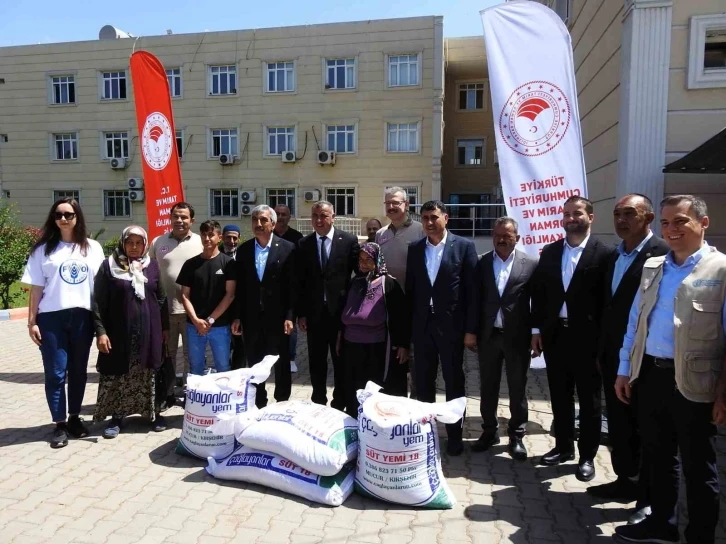 Depremzede hayvan yetiştiricilerine yem desteği
