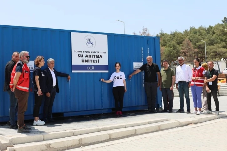 DEÜ, deprem bölgesindeki 7. su arıtma ünitesini açtı
