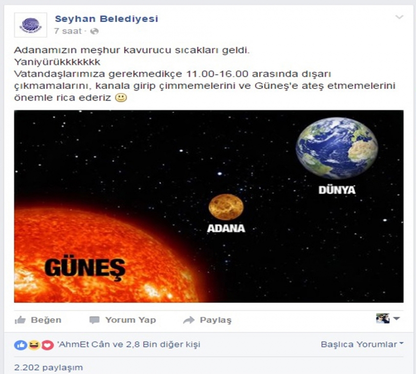 Belediyeden güldüren paylaşım: 