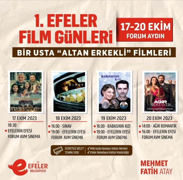 Efeler Belediyesi Film Günleri başlıyor
