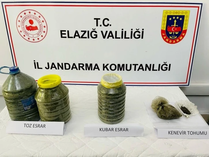 Elazığ’da toprağa gömülü vaziyette 14 kilo esrar ele geçirildi
