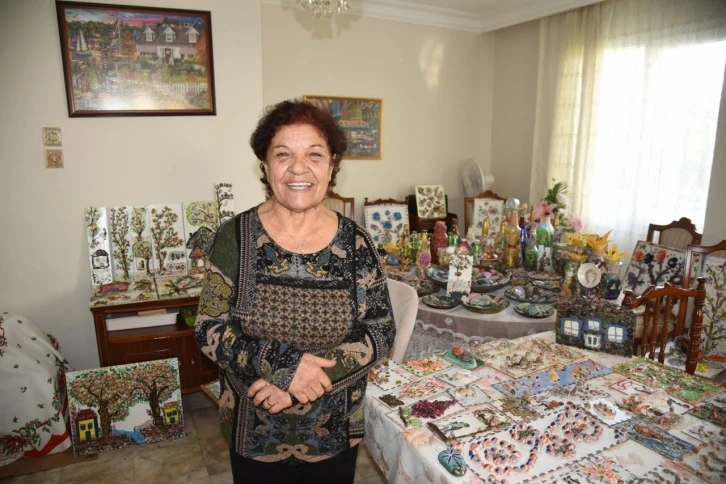 Emekli öğretmen evini sanat atölyesine çevirdi
