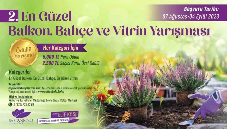 En güzel balkon ve bahçeye ödül verilecek
