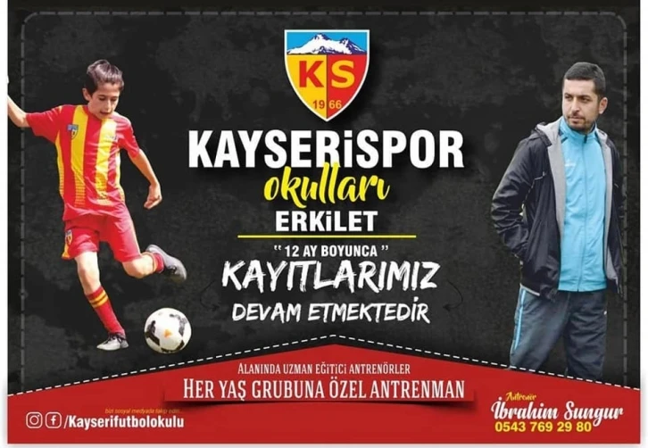 Erkilet Kayserispor Futbol Okulları depremzedelere ücretsiz
