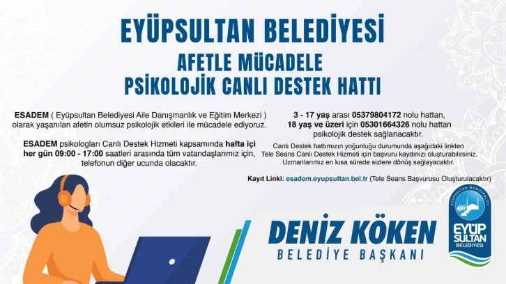 ESADEM Afetle Mücadele Psikolojik Canlı Destek Hattı başlattı
