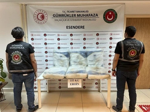 Esendere Gümrük Kapısında 153 kilogram eroin ele geçirildi
